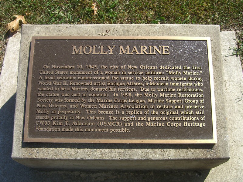 Marker that sits in front of the monument 