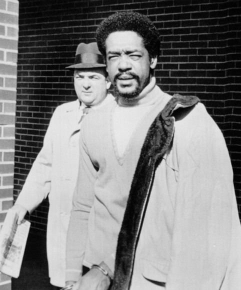 Black Panther Chairman Bobby Seale on his way in Montville, Connecticut on March 18, 1971 to the opening of his murder trial in New Haven. (AP Photo)