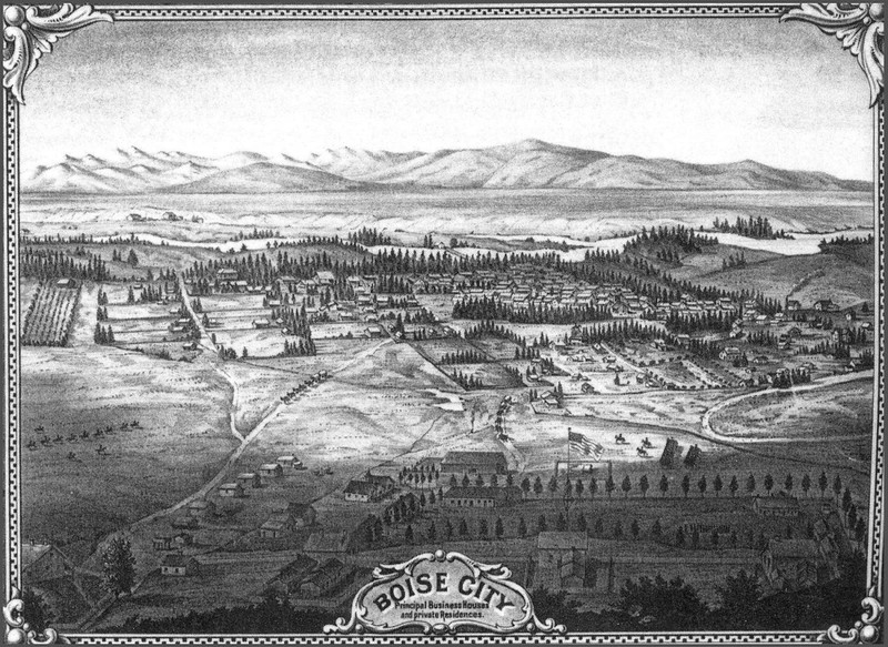 19th century map of the Boise Valley, with Fort Boise in the foreground (www.ctagroup.com)