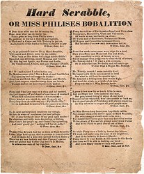 Broadside ridiculing victims of the 1824 Hard Scrabble riot and promising similar treatment to other African Americans settling in the city.