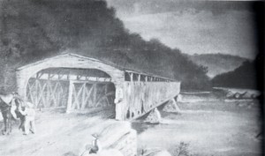 Original bridge burnt by Confederates as they retreated to White Sulfur Springs to halt the union advancement.