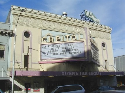 The theater's marquee was added after a restoration project and is a faithful recreation of the marquee that was created for the theater in the 1930s.