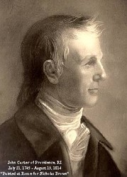 Portrait of John Carter, publisher of the Providence Gazette (image from Historic Markers Database)