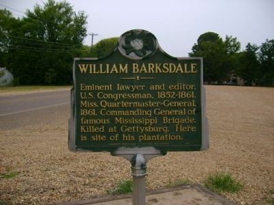 This historic marker reveals the location of Barksdale's plantation