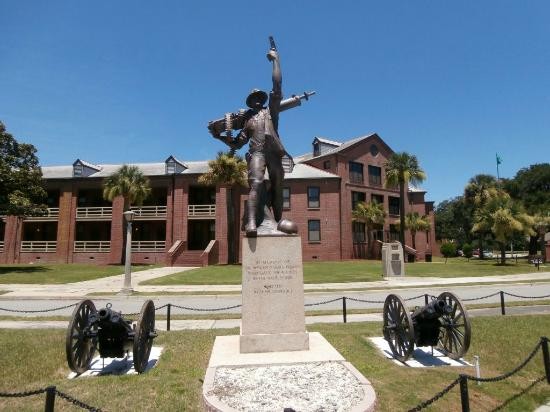 “Iron Mike” stands still as one of the symbols for United States Marine Corps Recruit Depot, where the journey from civilian to United States Marine is initiated. 