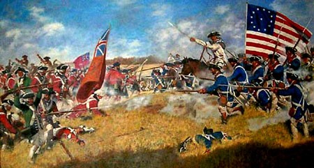 Here is an image of the Battle of Kings Mountain, between the British and the Patriots that traveled the Overmountain Victory National Historic Trail.