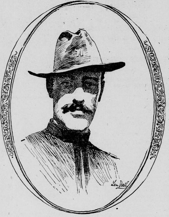 This depiction of Rafferty appears in the San Francisco Call, May 23, 1899. The article reported the news that Rafferty was ill and dying in Trinidad. He suffered from the disease for another four years before dying of malaria in Trinidad.