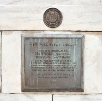 Historic Marker at the New York Public Library (image from Historic Marker Database)