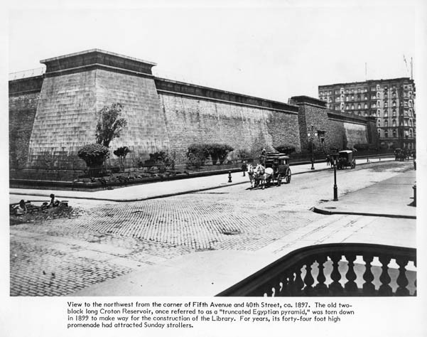 The Croton Reservoir in 1897 (image from Bryant Park website)