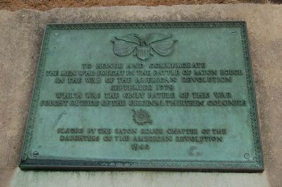 Historical marker for the 1779 Battle of New Orleans