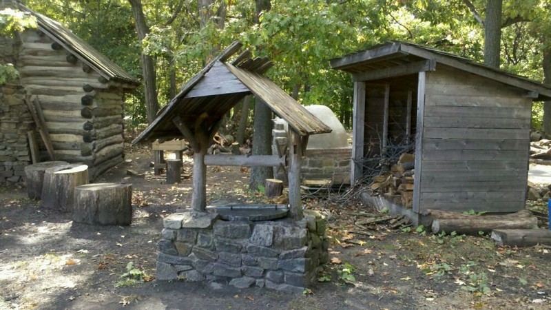 Some of the replica buildings at the site