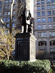 The Chester Alan Arthur monument in Madison Square was dedicated on June 13, 1899. Arthur (1830-1886) was the 21st President of the United States.
