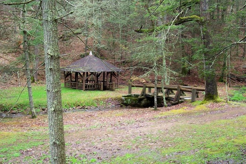 Shelter covering Lee Sulphur Spring, built by the CCC