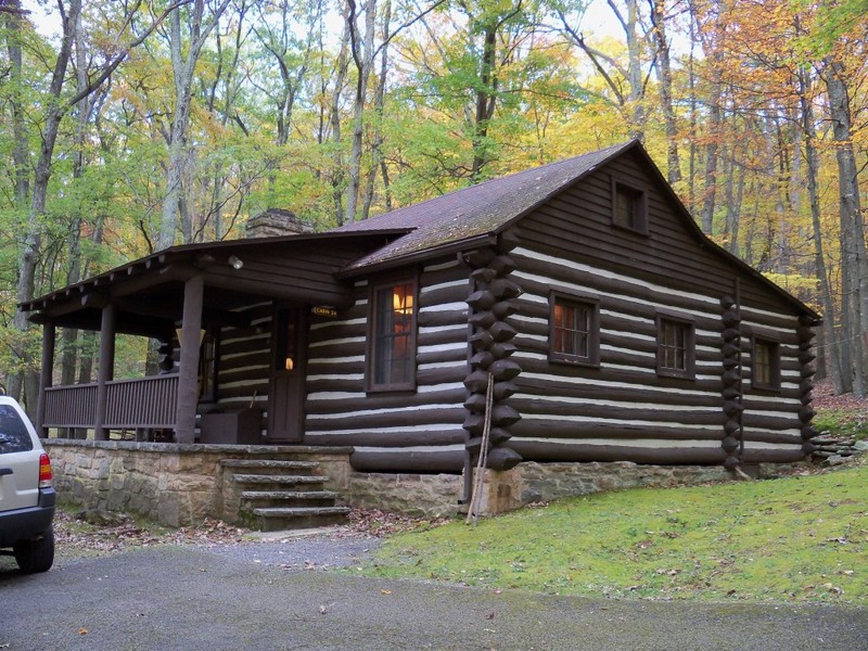 One of the many cabins located at the park today