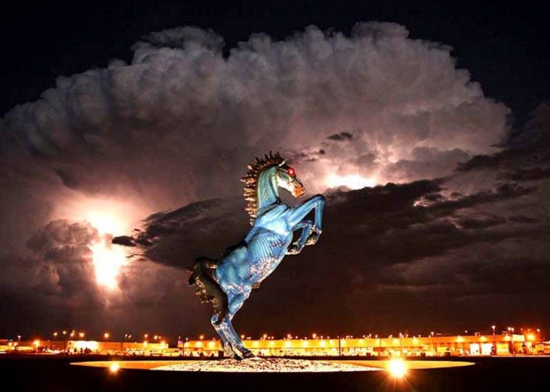 Blue Mustang Statue. Photo by Eric Golub.