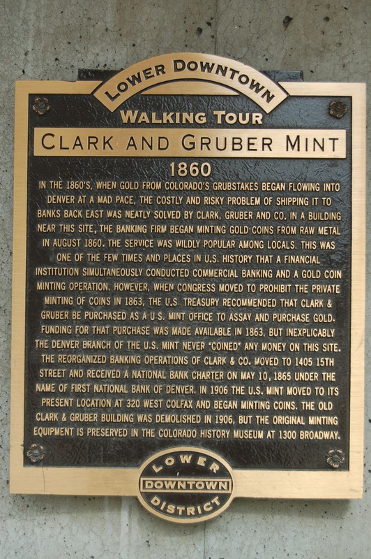 Clark and Gruber Mint historical marker