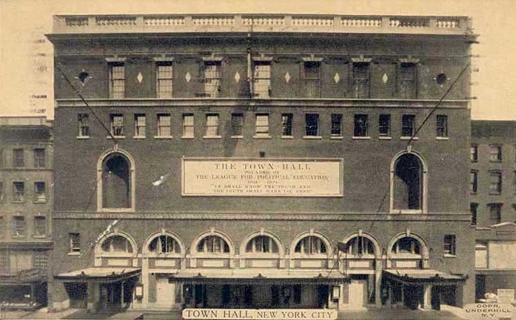 The Town Hall, 1933 (from nycago)