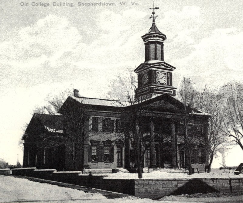 This historic photo depicts the building in the late 19th century when it was the primary academic building.