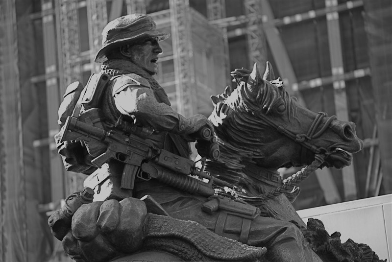 "Horse Soldier" also known as the "America's Response Monument," has been located in Liberty Park since 2013.