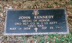 Congressional Medal of Honor recipient John Kennedy's memorial plaque. Photo attributed to David N. Lotz.