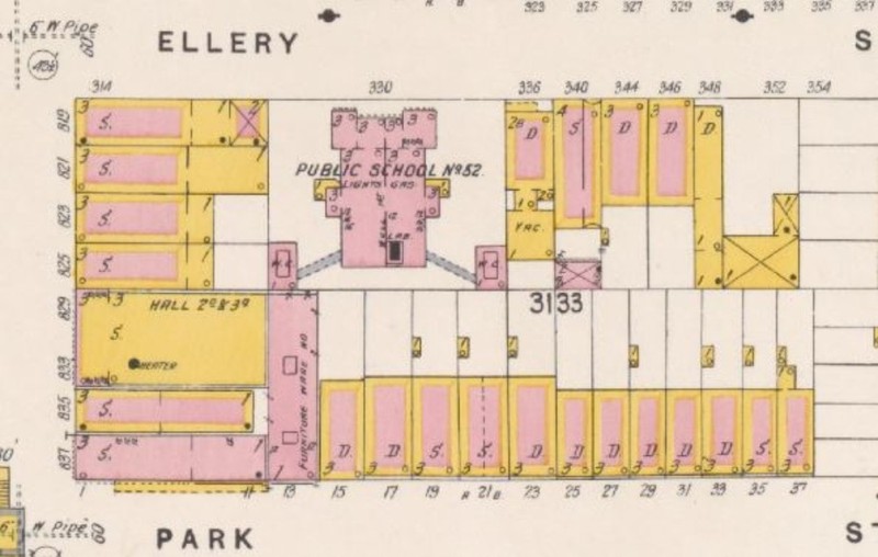 The school building's location in 1904 (brownstoner.com)