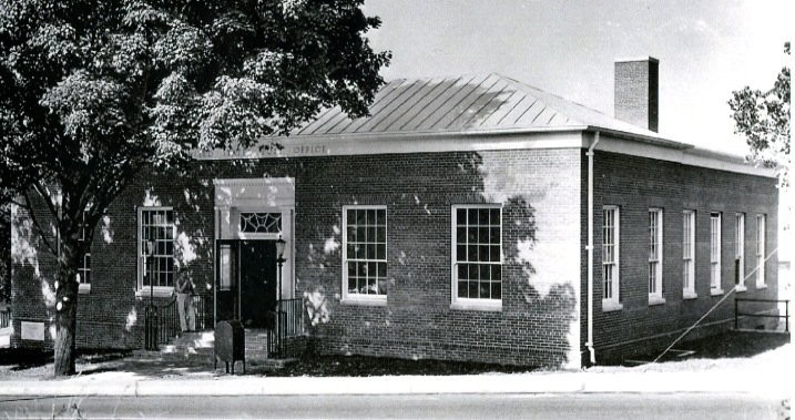 Lewisburg Post Office soon after construction from Greenbrier Historical Society archives.