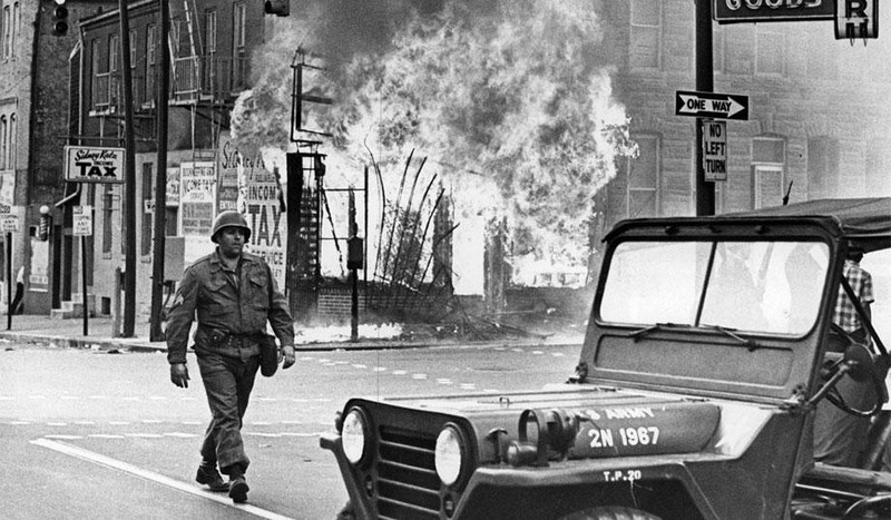 One of the most iconic images of the '68 Baltimore riots.