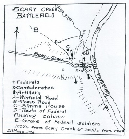 Battle of Scary Creek map