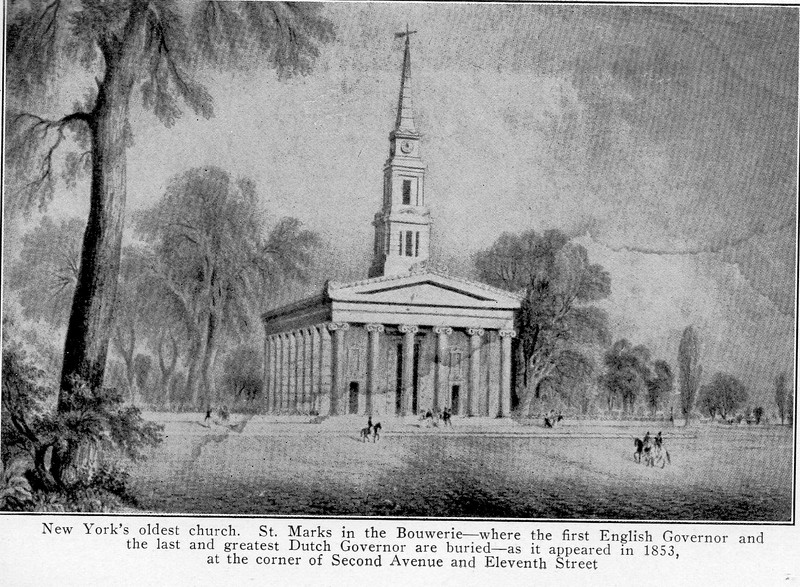 St. Mark's, 1853 (image from Ephemeral New York)