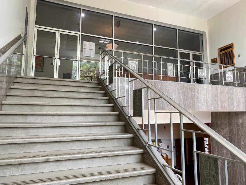 interior stair leading to University Archives