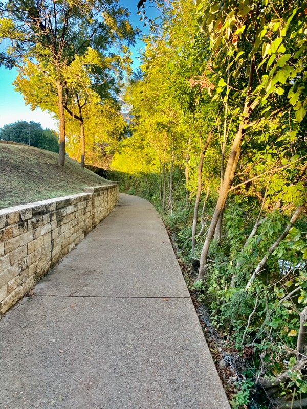The trail isolated running alongside Shoal Creek. (September 2019)
