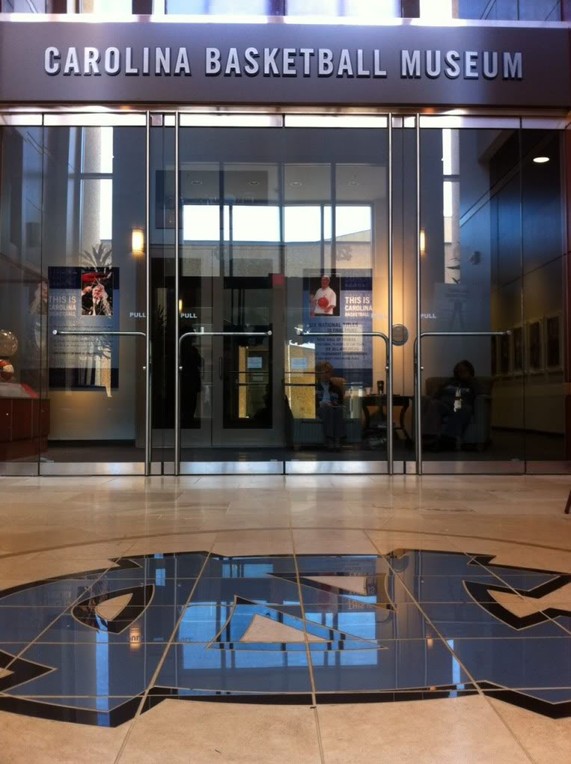 The Carolina Basketball Museum features artifacts and exhibits that tell the history of North Carolina basketball.