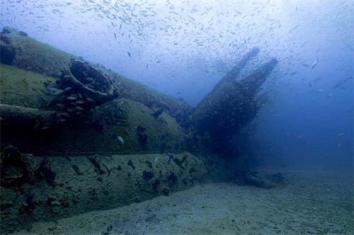 German submarine U-352 on the ocean floor