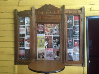 One of the few remaining original features of the movie theatre is the wooden "picture" or "poster" frames. There are two of these in the entry hallway of the theatre, on both the left and right sides.