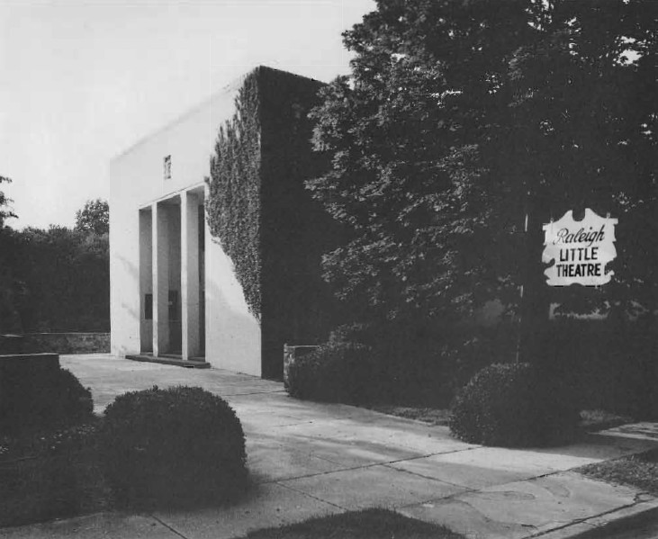 The original entrance to the main theatre. This wall is still standing and serves as the interior entrance to the Cantey V. Sutton main stage theatre in the lobby.
Credit: Raleighlittletheatre.org