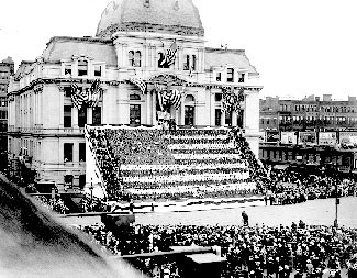 President Woodrow Wilson delivers a speech on June 3, 1916. America was officially neutral in World War I, but the President's speech called for preparedness. 