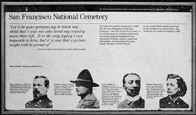 San Francisco National Cemetery historic marker (image from Historic Markers Database)