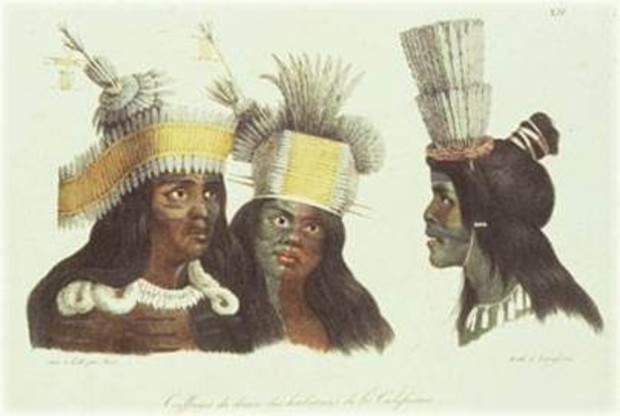 Three Ohlone Indians of Mission Dolores, San Francisco by Russian artist Louis Andreyevich Choris, circa 1822 (image from the Muwekma Ohlone Tribe of the San Francisco Bay Area)