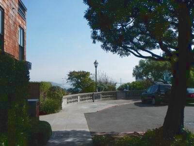 Historic marker is located on the stone fence of the overlook (image from Historic Marker Database)