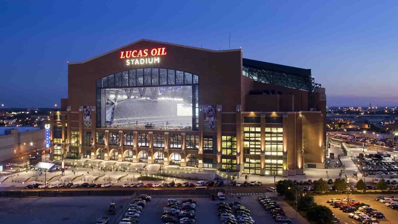 Lucas Oil Stadium was completed in 2008 and stands at the former location of the RCA dome. Below is a short video showing the destruction of that stadium. 