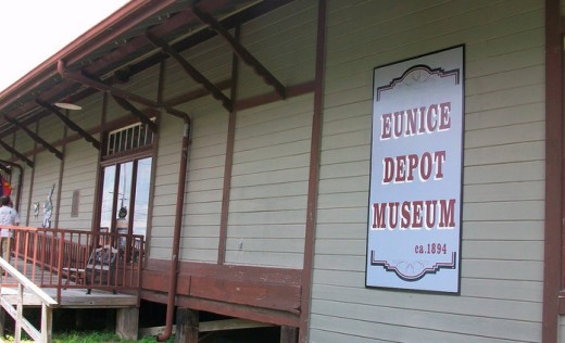 The former train depot that is now home to the Eunice Depot Museum.