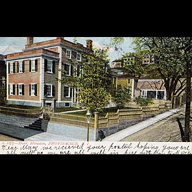 A historic view of the house from Brown University. 