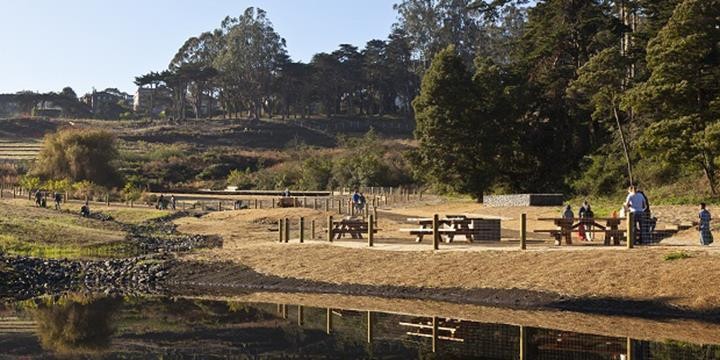 The boardwalk and picnic area around El Polín Spring (image from National Park Service, Presidio)