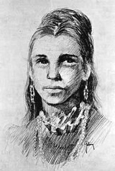 Sketch of Juana Briones by Robert Gebring, 1979 (image from the National Park Service, Presidio)