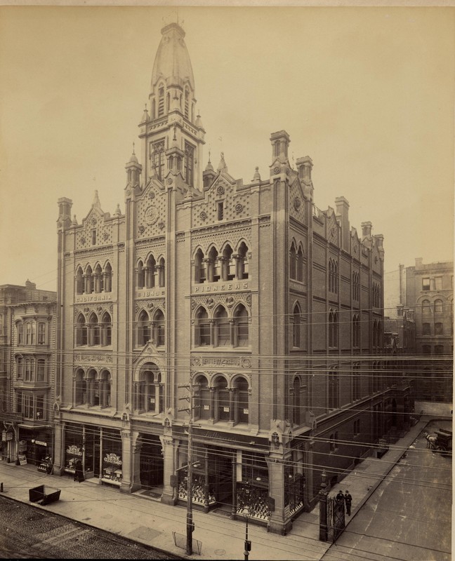 One of several buildings used as the Society's Pioneer Hall over the years, 1886-1906 (image from the Society of California Pioneers)