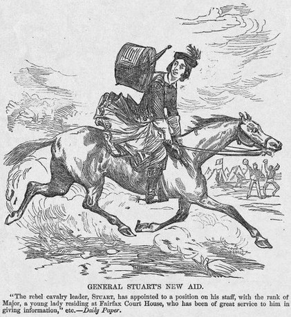 Illustration in Harper's Weekly regarding Antonia Ford (April 4, 1863)