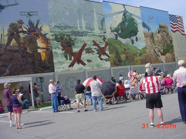 The Mural on the side wall of the Colonial Theater dedicated Memorial Day 2010.