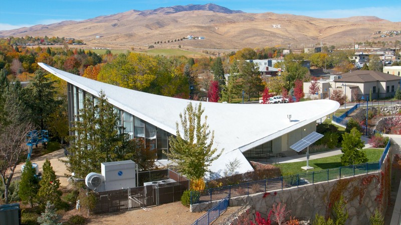 The building was designed in a shape the architect called "hyperbolic paraboloid."