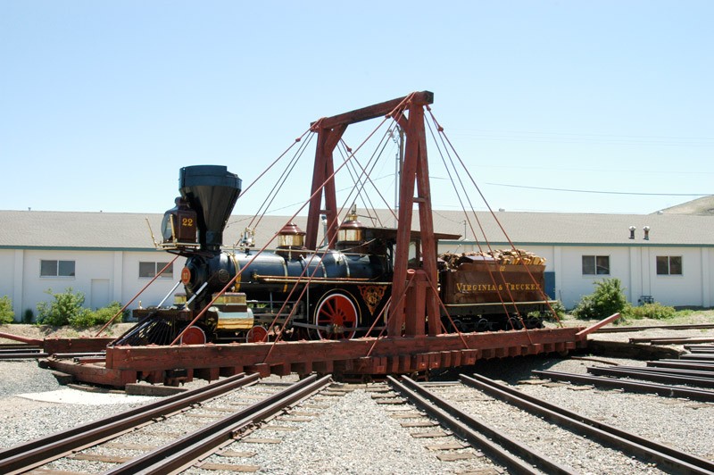 Tthis turntable is used to take trains on and off the track that goes around the museum