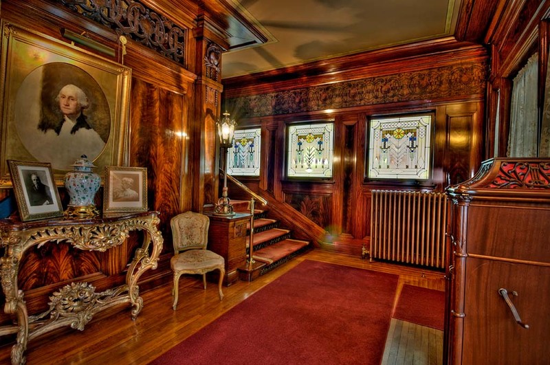 The home's grand entry hall